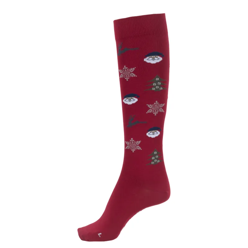 Cavallo Santa Ladies Functional Long Socks - Dark Red